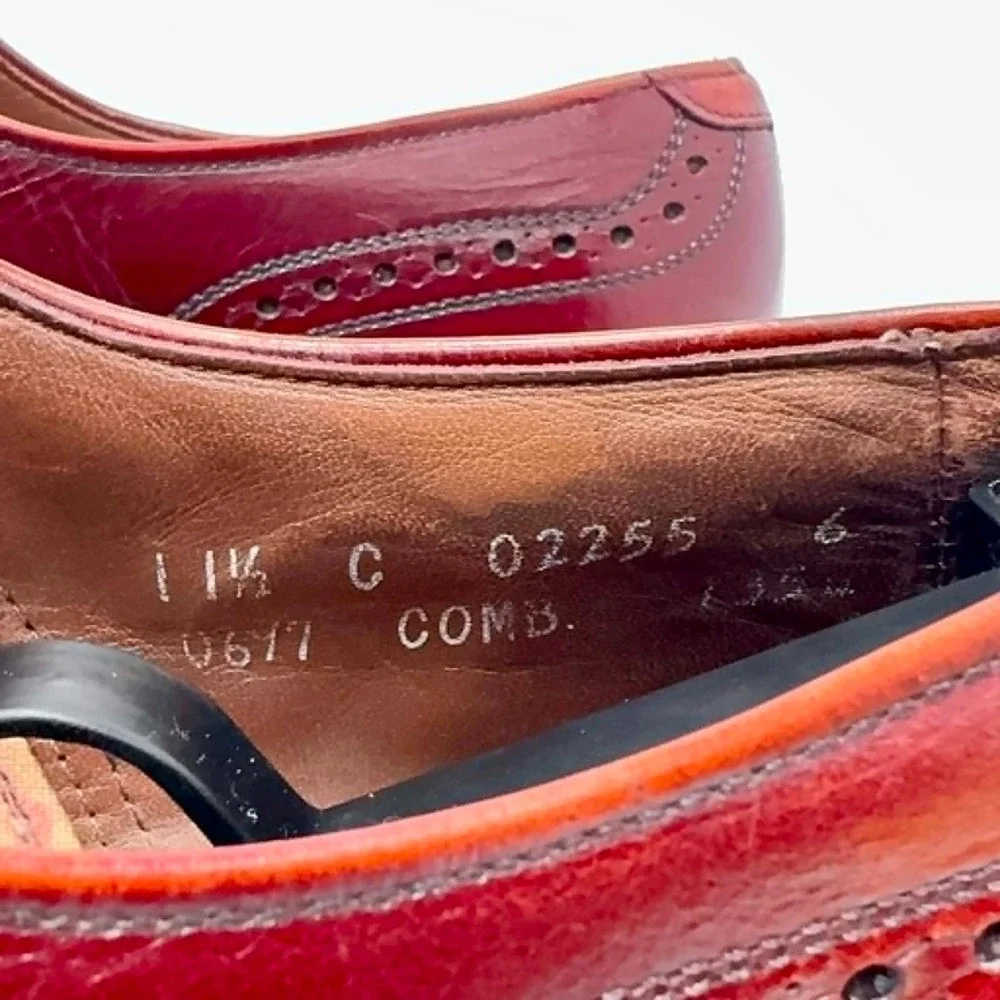 Allen Edmonds Oxblood Burgundy Longwing Blucher Dress Shoes Men's 11.5 C USA